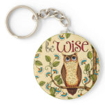Be Wise Owl- Round Key Chain keychains