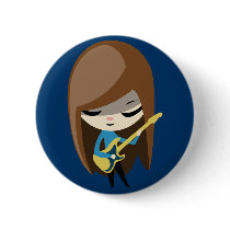Bea the Brunette Bassist Pins
