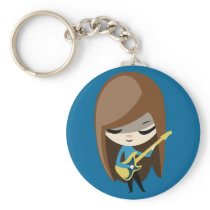 Bea The Brunette Bassist Keychain