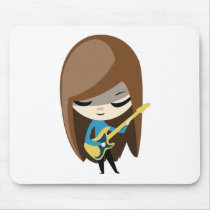 Bea The Brunette Bassist Mouse Pads