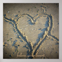 beach 017, follow your heart print