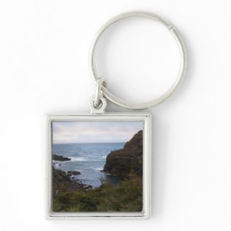Beach and Cliffs in Canada Keychain