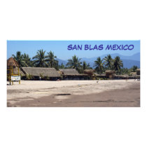 Beach and Palapas at San Blas Mexico Photo Cards