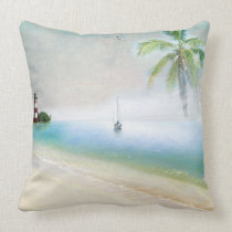 Beach and Sailboat Pillow pillows