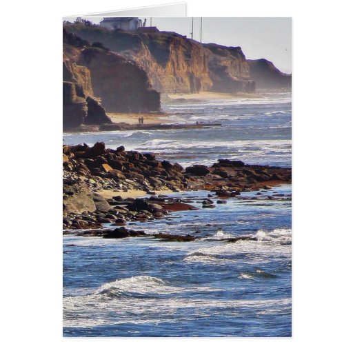 Beach At Sunset Cliffs Greeting Card