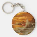 Beach at Sunset Key Chain