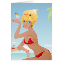 Beach Babe Sexy Valentine Card