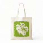 Beach Bag Hawaii Grunge Hibiscus Flower Lime Green