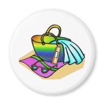Beach Bag on the Beach Fridge Magnet