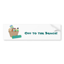 Beach Bag, Towels and Flip Flops Bumper Stickers