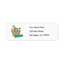 Beach Bag, Towels and Flip Flops Labels