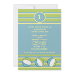 Beach Ball Birthday party invitation blue green