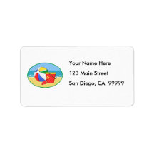 Beach Ball, Pail & Shovel Address Label