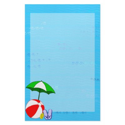 Beach Ball Pool Umbrella Stationery by AngelCityArt