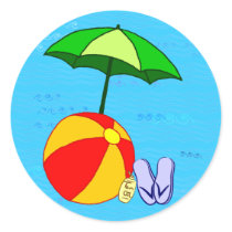 Beach Ball Pool Umbrella Sticker stickers