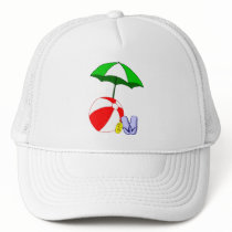 Beach Ball Pool Umbrella Template Mesh Hats