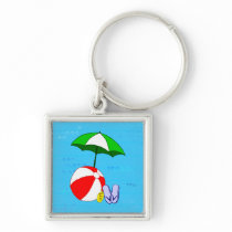 Beach Ball Pool Umbrella Template Key Chains