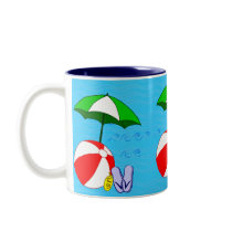 Beach Ball Pool Umbrella Template Mug
