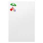 Beach Ball Pool Umbrella Template stationery