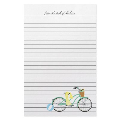 Beach Bicycle Customized Stationery by trennea