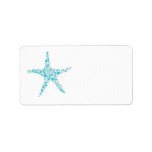 Beach Blue Aqua Starfish Wedding Address Labels