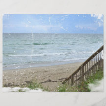 beach boardwalk steps grunge scratch flyer