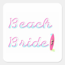 Beach Bride Round Stickers
