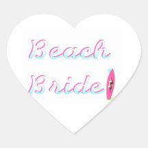 Beach Bride Round Stickers