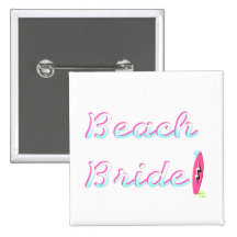 Beach Bride (Surfboard) Button