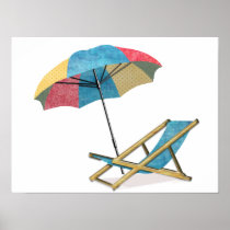 Beach Chair and Umbrella