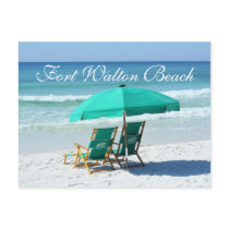 Beach Chairs - Fort Walton Beach, Florida Postcard