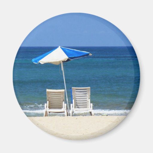 Beach chairs refrigerator magnet