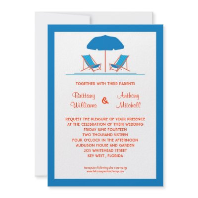 Beach Chairs Wedding Invitation by marlenedesigner