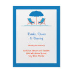 Beach Chairs Wedding Reception Card