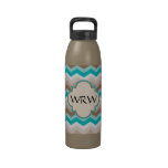 Beach Chevron Zigzag Monogram Reusable Water Bottles