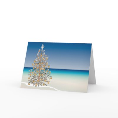 Beach Christmas Greeting Card by ChristmasDesigns