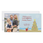 BEACH Christmas Tree Sand Castle Vacation 8x4 Photo Card