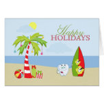 Beach dentist tooth Happy Holidays Christmas card