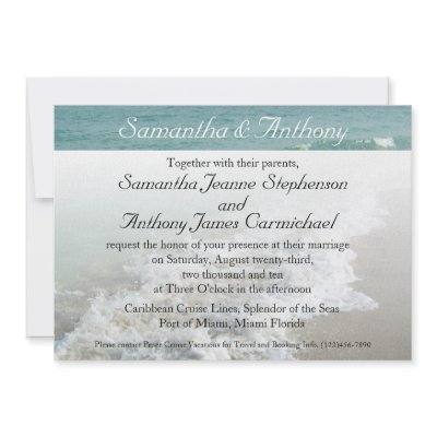 Beach Destination Wedding Invitation, Aqua Surf by CustomInvites