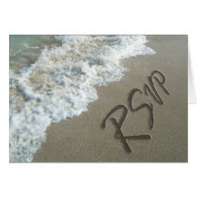 Beach Destination Wedding Sand Writing RSVP Cards