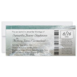 Beach Destination Wedding Ticket Invitation