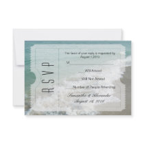 Beach Destination Wedding Ticket Small RSVP