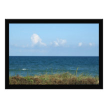 Beach dune with blue water and sky, Florida Personalized Invite