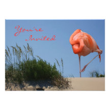 Beach Flamingo Invitation