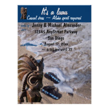 Beach Flip Flop Sandals Luau Custom Invitations