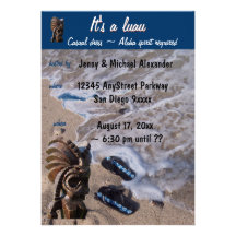 Beach Flip Flop Sandals Luau Personalized Invites