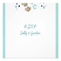 Beach Flip Flops Wedding RSVP Personalized Invites