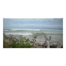 Beach Flowers Photo Card Template