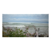 Beach Flowers Photo Card Template
