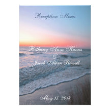 Beach Front View Menu 5x7 Invitation